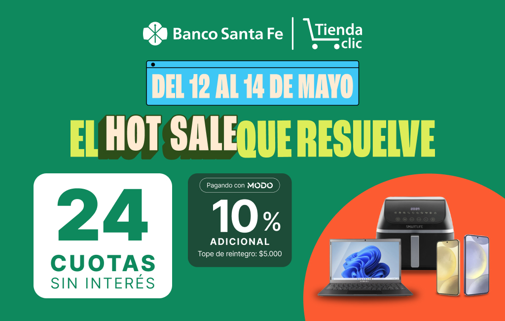 Hot Sale: Banco Santa Fe y Tienda Clic ofrecen hasta 24 cuotas sin interés
